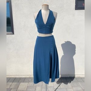 NWOT Abercrombie & Fitch Blue Midi Skirt & top set